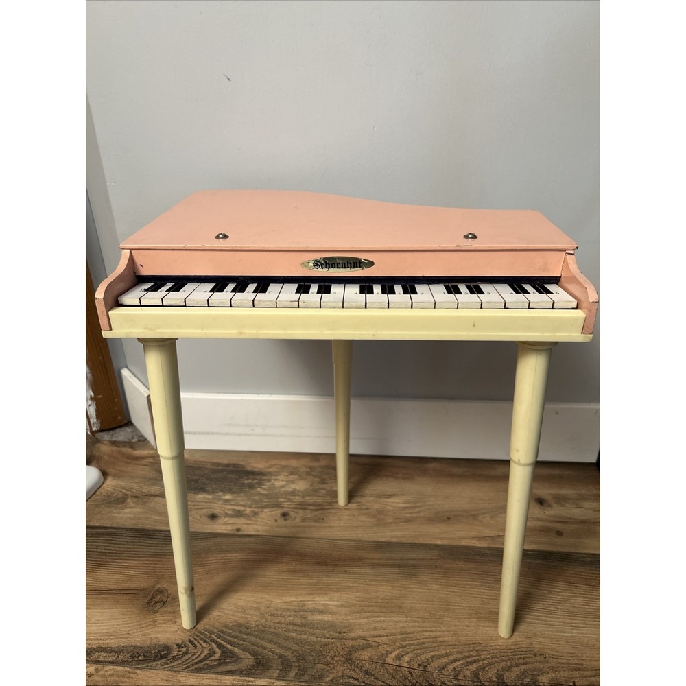 Vintage Kids Pink and Cream Toy Piano